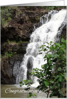 Congratulations Waterfall Photograph Green Foliage card