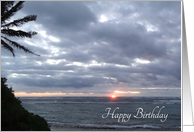 Happy Birthday Ocean Hawaii Sunrise Photography card