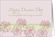 Happy Doctors’ Day Co-Worker Daisy Botanical Art Mauve Floral card