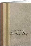 From All of Us on Doctors’ Day Stripes Earth Tones card