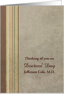 For You On Doctors’ Day Custom Name Stripes Earth Tones card