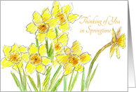 Yellow Daffodils Thinking of You in Springtime card