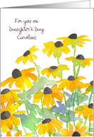Happy Daughter’s Day Yellow Flowers Custom Name card