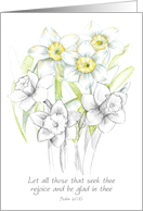 Welcome To Church Bible Scripture Psalms Daffodils card