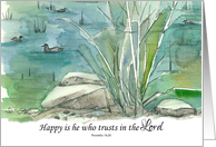 Happy Birthday Religious Scripture Proverbs Duck Pond card