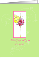 Thinking of You My Friend Butterfly Wildflower card