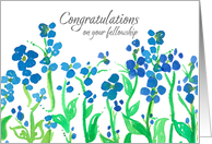 Congratulations Fellowship Blue Watercolor Flowers card