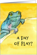 Leap Year Day of Play Frog Branch Yellow card