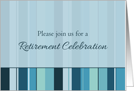 Retirement Celebration Party Invitation Blue Stripes card
