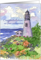 Business Retirement Congratulations Lighthouse Watercolor card