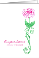 Business Retirement Pink Rose Watercolor Flower card