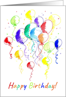 Rainbow Balloons Birthday Business Employee card