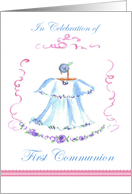 First Communion Party Invitation Dress Girl card