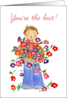 You’re The Best Teacher Thank You Card Colorful Flowers card