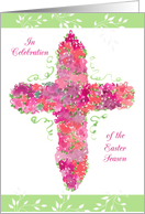 Easter Cross Season Party Invitation Watercolor Flowers card
