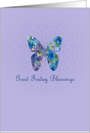 Good Friday Blessings Card Butterfly Watercolor Flowers card