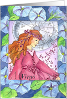 Happy Birthday Virgo Astrology Morning Glory card