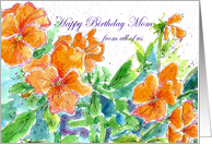 Happy Birthday Mom from all of us, Orange Pansies card