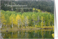 Retirement Congratulations Autumn Trees Mountain Lake card