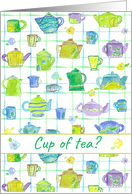 Cup Of Tea Party Invitation Teapots Watercolor card