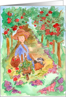 Autumn Thinking of You Apple Orchard Harvest Puppy Dog card