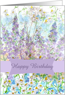 Happy Birthday Fairy Collage Chamomile Lupines card