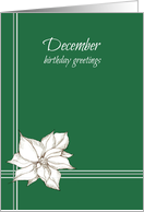 December Birthday White Poinsettia Flower card