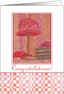 Congratulations Ladies in Red Hats Vintage Hat Box card