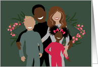 Happy Family Mixed Marriage Interracial Blended Family Announcement card