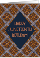 Happy Juneteenth Birthday June 19th Mud Cloth Style Pattern card