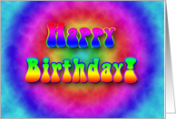 Happy Birthday! Hippie Tie Dyed card
