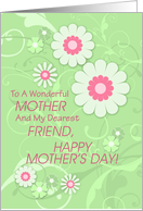 Happy Mother’s Day Dearest Friend, Swirls & Flowers, Mint Green card