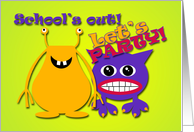 School’s Out Party Invitation, Whimsical, Cute Monsters card