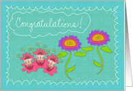 Congratulations Niece, Gaining Custody, Floral Art, Flower Drawings card