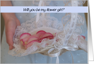 Flower Girl Card -- Basket of Petals card