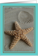 Starfish in the Sand -- Beach Note Card