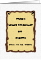 Junior Groomsman Card -- Wanted Poster card