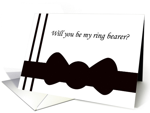Ring Bearer Card -- Black Bow tie card (217208)