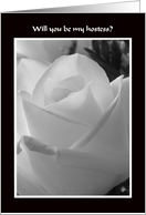 Hostess Card -- Black and White Rose Design card