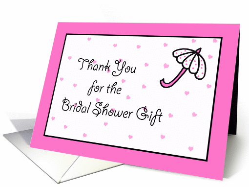Bridal Shower Thank You Card -- Bridal Umbrella & Hearts card (378161)