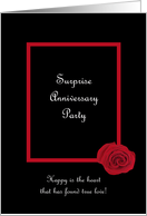 Surprise Wedding Anniversary Party Invitation -- Red Rose card
