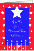 Memorial Day Party Invitation -- Stars and Fireworks card