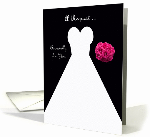 Invitation, Bridesmaid Card in Black, Wedding Gown card (605309)
