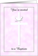 Baptism Christening Invitaton -- Baby Girl Invite card