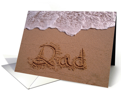 sand writting Dad sandwritten happy birthday card (369647)