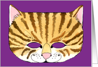 Mardi Gras Cat Mask card