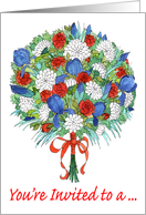 Labor Day Party Invitation, Patriotic Bouquet card