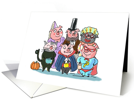 Halloween Piggies Humor card (1013105)