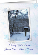 Merry Christmas New Home Down the Road with Mailbox card