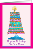 Happy Birthday to Our Mom Party Cake card